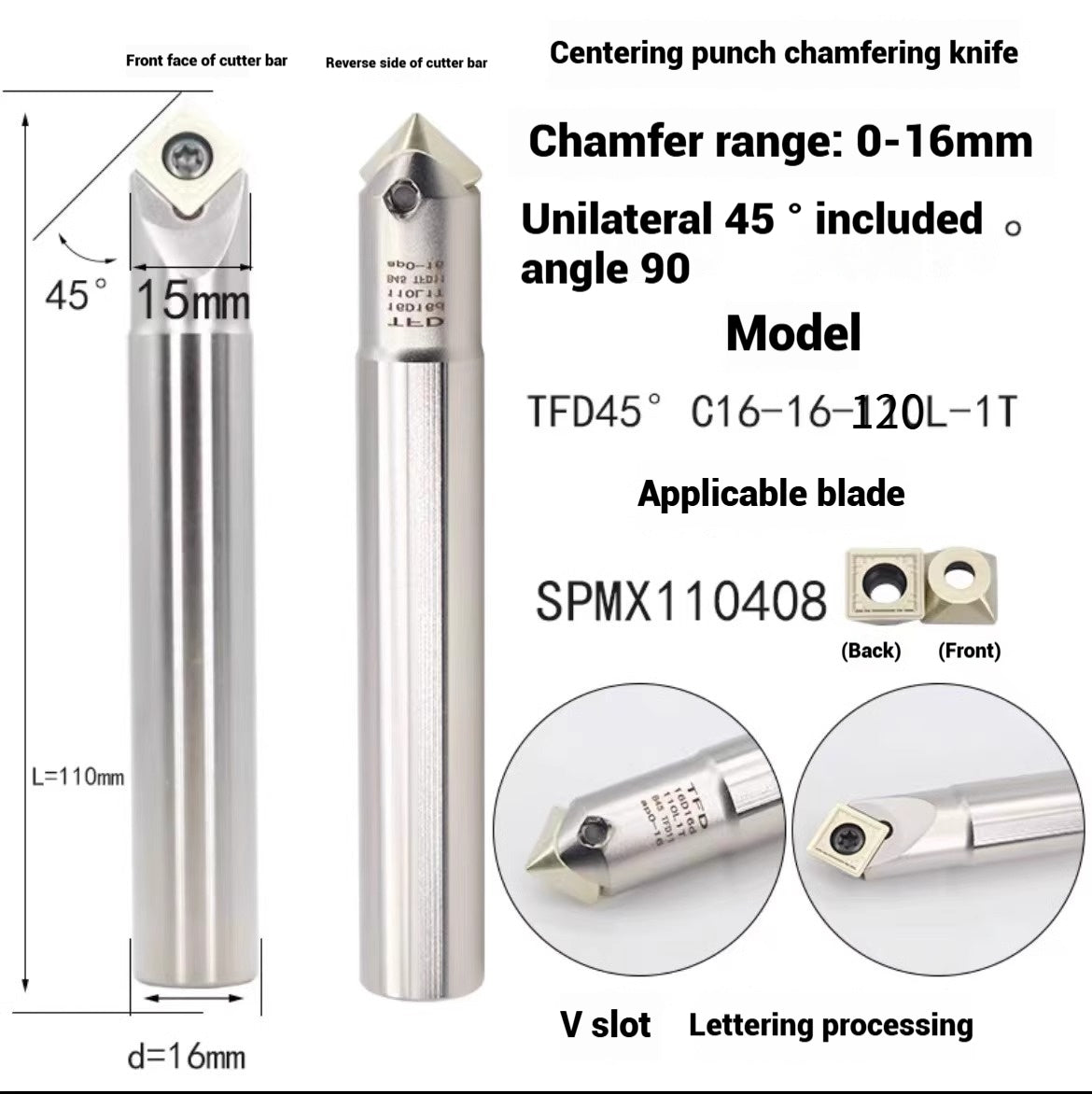 1144-Shedding type fixed-point chamfering cutter 30 degree 45 degree 60 degree chamfering cutter bar SSK/SSP/TCM/SSY/SSO/SSH Shandong Denso Pricision Tools Co.,Ltd.